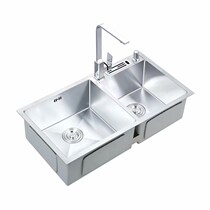 Jiumu sink kitchen double tank set hand-thickened 304 stainless steel sink sink sink sink under the counter sink