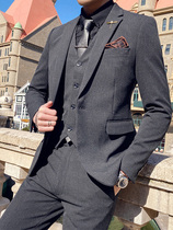 Suit suit mens business professional formal casual Korean version groom wedding dress Mens large size suit jacket tide