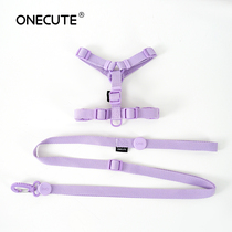 Korean Version Cat Dog Pet Macaron H Type Neckline Chest Back Traction Rope Walking Dog Rope Small & Medium Dog Collar Dog Chain