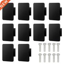 10Pcs Square Knob Matte Black Door Knob Kitchen Antique Cabi