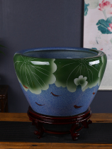 Jingdezhen ceramic retro fish tank Antique goldfish tank Turtle tank Water lily basin Lotus tank Bowl lotus tank King size