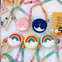 Baby Bag Super Cute 1 Year Old 2 Year Old Girl Girl Girl Slanted Satchel Adorable Rainbow Silicone Single Shoulder Bag Little Girl Fashion