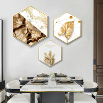 Hexagon Restaurant Decorative Painting Modern Simple Plants and Flowers Creative Living Room Bedroom Entrance Corridor Nordic Hanging Painting