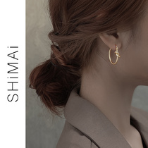 Twist Circle Earrings Female Summer Metal Port Wind Cirque Retro Ear Accessories 2022 New Tide-gas Brief Joear