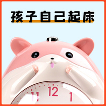 Small alarm clock Childrens girl cartoon talking bedroom mute alarm Get up artifact Students with smart bedside clock