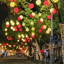 New Year Tree lantern Vine Ball Light Outdoor Net Red Trees Brightening Lamp Tree View Light Outdoor Colored Lights With Waterproofing Park