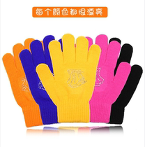 Ski Skating Gloves Waterproof Thickened Knit Anti-Slip Hot Drill Children Men And Women Adults Black Riding Running