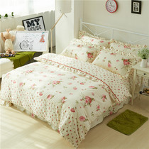 Han Lady Princess wind cotton cotton single - style lace bed double bed with three or four piece bed 2