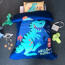 Kindergarten cartoon small dinosaur tyranny boy all cotton pure cotton 60s Xinjiang long flux cotton three - piece set 120