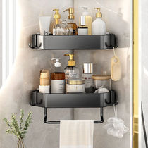 Toilet bathroom triangle kitchen shelf free punched corner toilet wall hanging bathroom shelves
