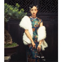 Cheongsam shawl with noble cloak coat high-end fashion temperament socialite mink coat women winter double-sided Joker