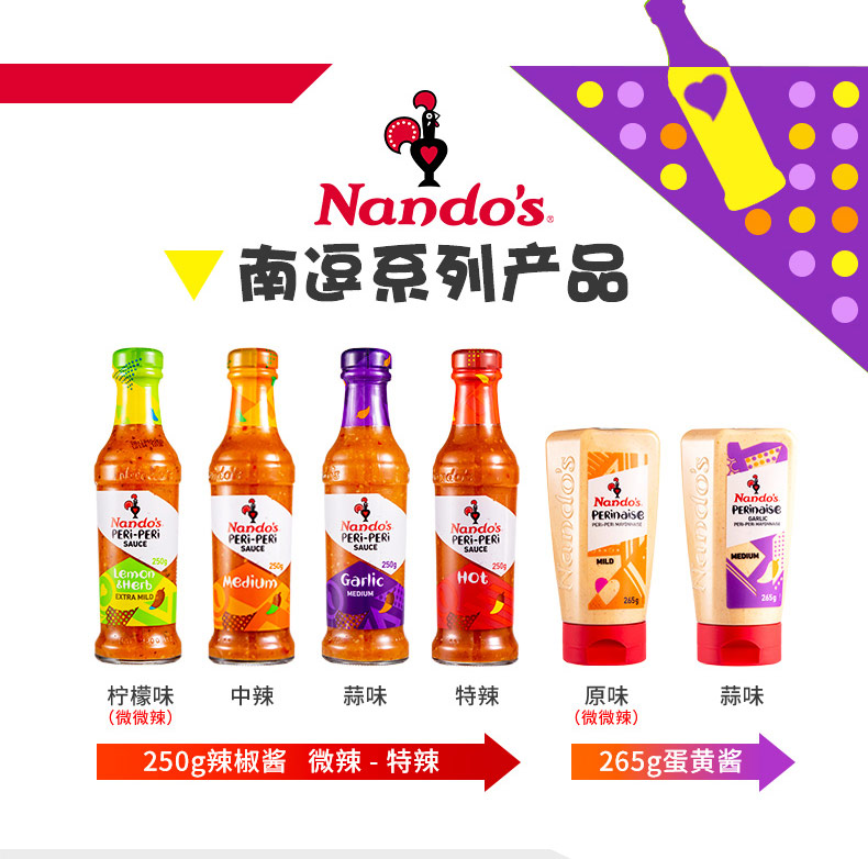 Nandos南逗特辣辣椒酱250g