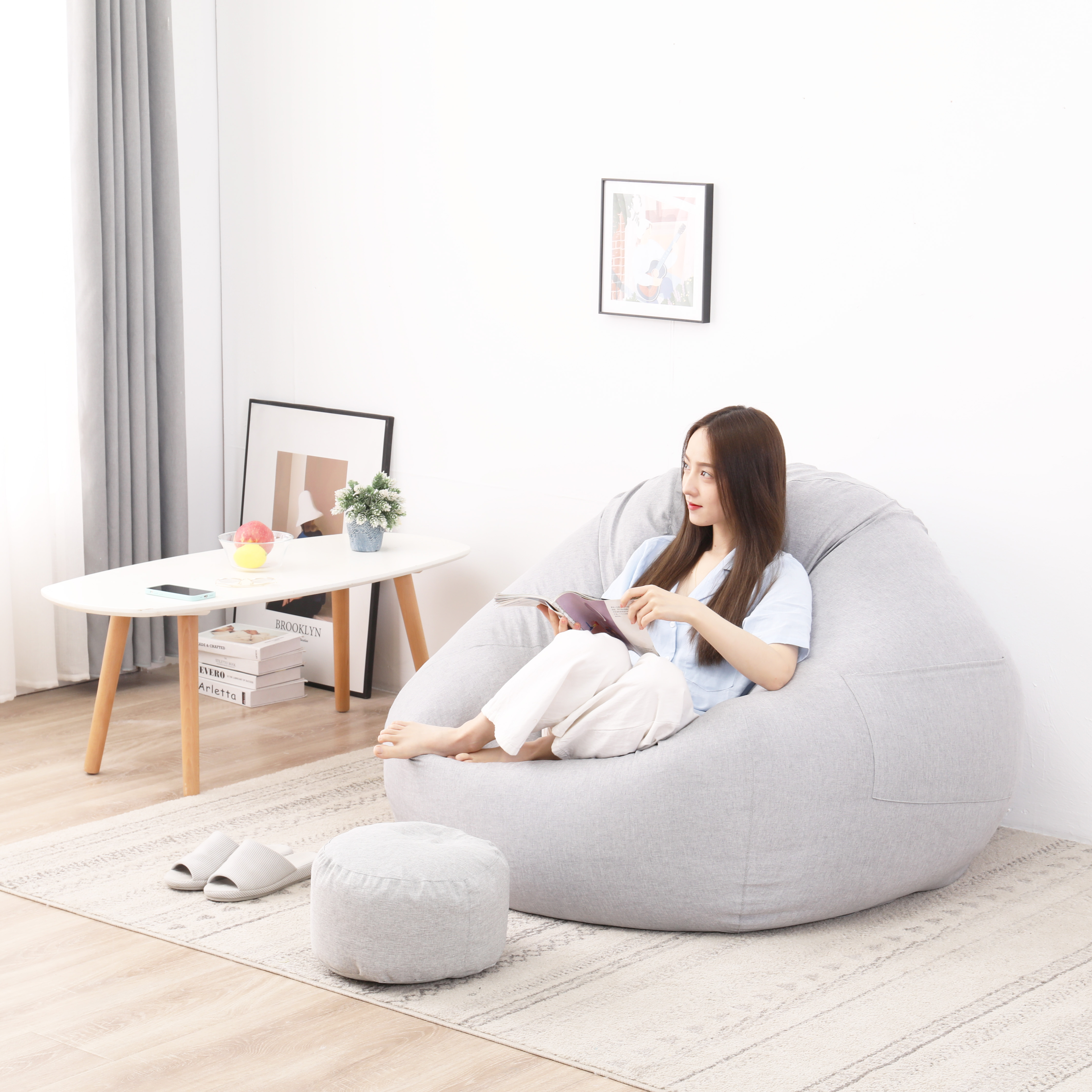 单独沙发椅懒人沙包沙发豆沙袋单人小型可躺豆袋包日式卧室小沙发