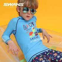swans childrens swimsuit boy split baby long sleeve sunscreen swimsuit