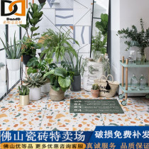 ins pink net red color terrazzo Nordic toilet macaron bathroom tile kitchen living room non-slip floor tiles