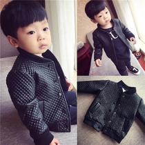 Children's new leather jacket Boys' jacket Baby leather with velvet swing Han round collar pu