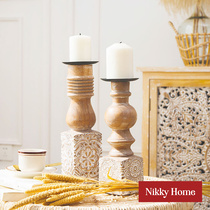 You can living-style retro incense candle holders Home Living room Xuanguan bedroom Nordic engraved wooden pendulum folk m