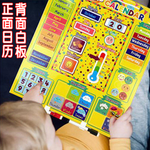 Childrens early education kindergarten English magnetic stickers Whiteboard Weather season Cognitive calendar Wall calendar Wall chart toy