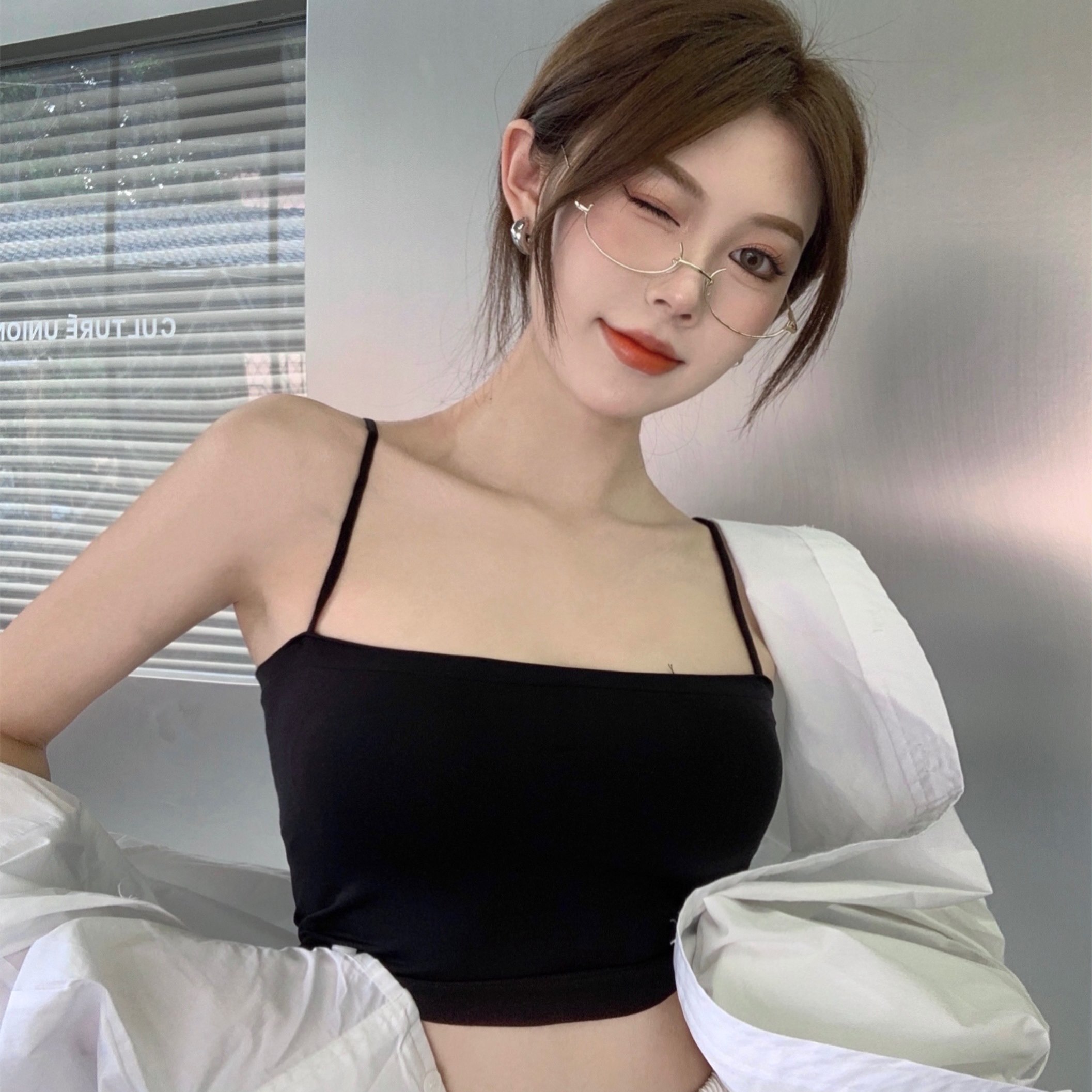 冰丝运动内衣学生高中女少女抹胸防走光裹胸防震跑步健身瑜伽背心