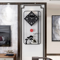 New Chinese style simple light luxury wall clock living room creative art clock study porch home decoration mute hanging wall table