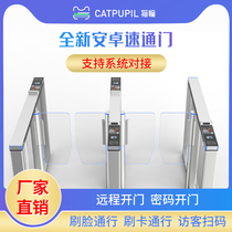 Face recognition temperature measurement speed pass door pedestrian passage gate access control system door supermarket entrance and exit automatic induction access control