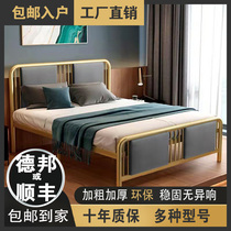New Chinese modern simple luxury iron bed double bed 51 8m soft bag iron bed iron bed single bed