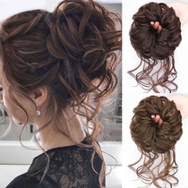 Simulated human hairball head wig hair circle ancient wind fluffy natural flower bloom lazy plate hair growth hair circle hairdress