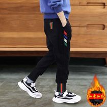 Children Boy plus suede pants 2021 Deflate Boy Clothes Autumn Winter Boy Tide Pants Big Boy Loose Boy Pants