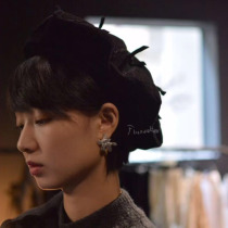 fluxeeker |ZHIJI Studio ZHIJI velvet bow handmade beret sweet and lovely wind