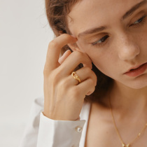 fluxeeker| le clic-heart series 14k ratio heart ring French sweet niche design silver