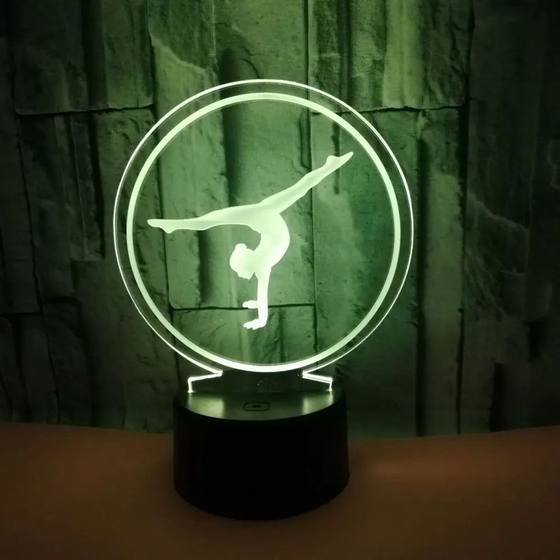 Luz Nocturna 3d de gimnasia artística para decoración de h Luz Nocturna 3d de gimnasia artística para decoración de h