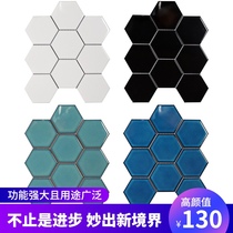 Simple Nordic kitchen toilet hexagonal mosaic ceramic tile bathroom non-slip restaurant decoration wall and floor tiles