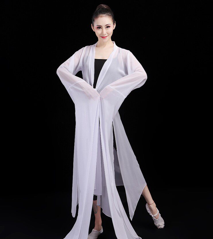 水袖舞蹈服古典舞台古装民族纱衣女舞蹈演出服新款雪纺练功服