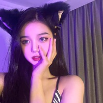 Be my cat cos fluffy cute cat ear headband fox headband female beast hairpin card