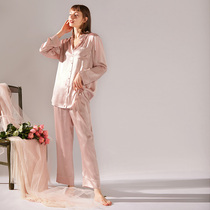 XEXZ Pyjamas Woman 2022 New long sleeves Two sets of mulberry silk Home Superior Real Silk Shirt Suit