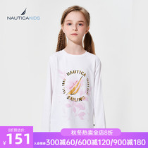 NAUTICA KIDS notika childrens clothes girls T-shirt 2021 autumn season new small and large children long sleeve tide