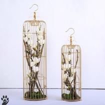 Garden landscape large engineering cabinet aisle flowerpot iron flower arrangement European bar Birdcage decoration ornaments