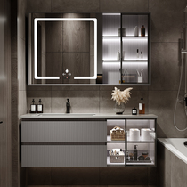 Nordic light luxury Rock board one-in-one bathroom cabinet combination simple modern toilet wash sink sink washbasin cabinet