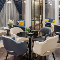 Sales office Negotiation table and chair Light luxury small round table Modern simple meeting reception room Leisure area A table and four chairs combination