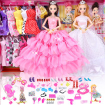 Changing dress girl foreign dolls suit big gift box princess over home Tong Lok Barbie Toy Single Birthday Gift
