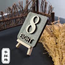 Solid Wood Digital Card Creative Personality Restaurant Hotel Table Plate Number Plate Number Plate Internet Cafe Stickup to do