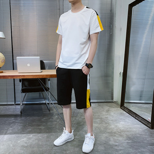 QkqI2021夏季新款男士短袖休闲运动套装户外跑宽松两件套