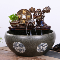 Ceramic running water fish tank home fountain landscaping can be a small goldfish tank bowl lotus water lily pot large turtle fish basin