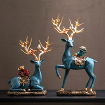 Living room Elk Deer Pendulum pieces Bills Finance TV Cabinet Minimalist Modern Adornment Nordic Light Lavish Little Deer Resin Craft Furnishing