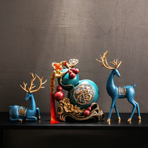 Xuan Guan Fu Character Gourd Pendulum with good fortune Fortune Deer Upscale Modern Home Living Room TV Wine Cabinet Adornment