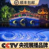 LED blue light strip 220v outdoor waterproof light strip eaves ultra-thin strip light Surface mounted ultra-bright modeling light