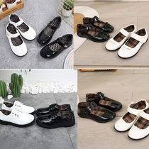 Childrens leather shoes boys girls and boys spring and fall British Martin Boots student singing young children performing stage black shoes