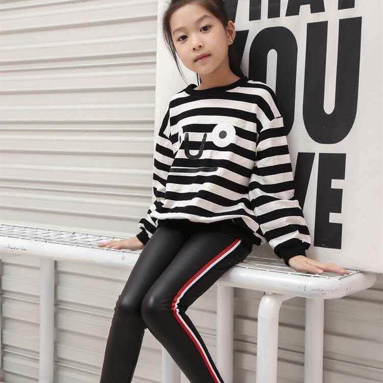 女童皮裤秋冬新款弹力紧身外穿加绒加厚中大童pu打底裤儿童保暖裤