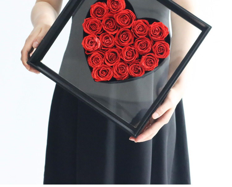 永生花玫瑰爱心花盒手提透明礼盒时空之门拱门七夕情人节礼物