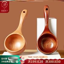 Net red dry rice spoon wooden spoon soup noodles eat sown large soup spoon Japanese porridge spoon soup scoop water ladle household